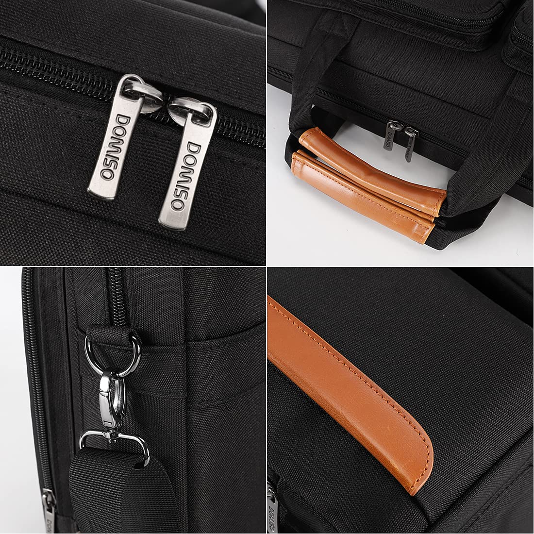 DOMISO 17,3 zoll Laptoptasche Schultertasche Wasserdicht Business Aktentasche Notebooktasche für 17-17.3" Notebook/Dell/Lenovo/Acer/HP/MSI/ASUS, Schwarz