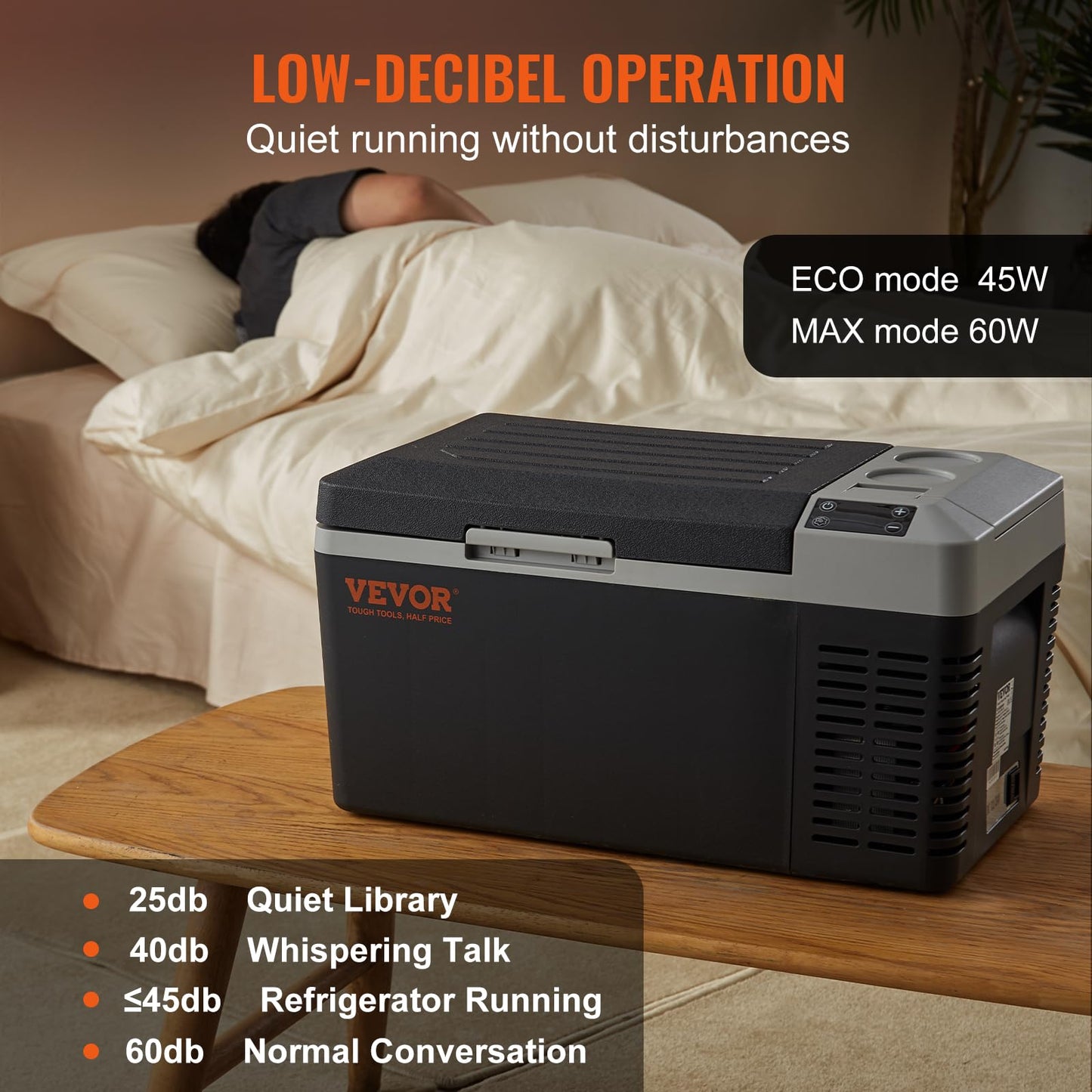 VEVOR 20 L Kühlbox 12/24 V Tragbarer Kühlschrank, Elektrische Gefrierbox Klein Gefrierschrank -20~10 ℃, Elektrische Kompressor Kühlbox 580 x 330 x 310 mm für Auto, Camping, Lkw, Boot usw.