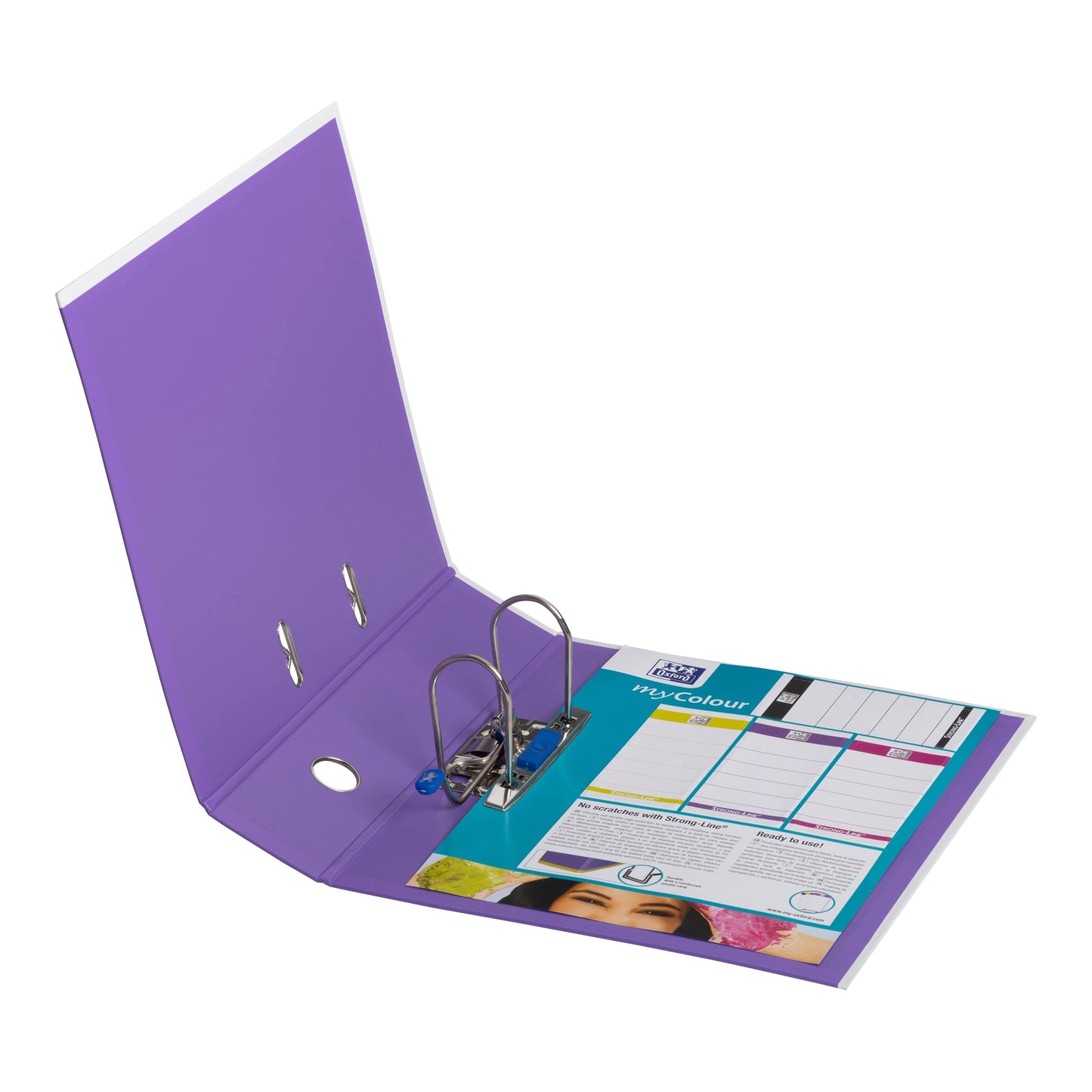 Oxford Ordner A4, myColour, 8 cm breit, zweifarbig in weiß und violett, 10 Stück
