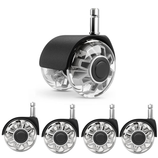 Ersatz-bürostuhl rollen(1000KG)–11x22MM, Leichtgängige und leise hartbodenrollen, schreibtischstuhl für Gaming-Stühle,Geeignet für jeden Boden,keine Kratzer(Satz von 5)
