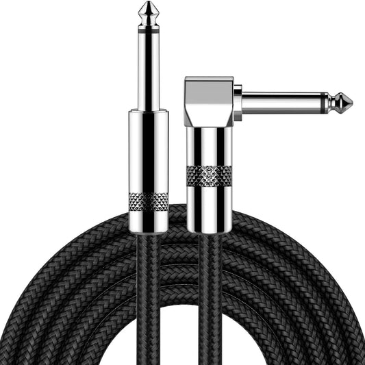 New bee Instrumentenkabel Elektrisches Instrumentenkabel Bass AMP-Kabel 1/4 für E-Gitarre, Bassgitarre, Keyboard, Elektrische Mandoline, Pro Audio (RIGHT, 1.8m/6ft)