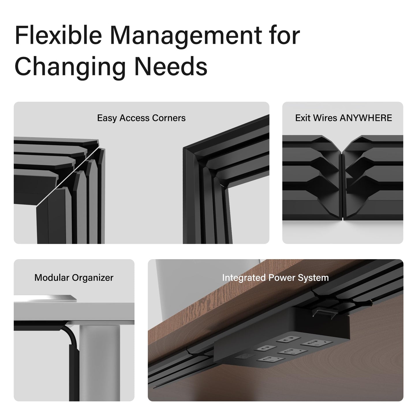 Stageek Kabelmanager-Selbstklebe-Kit,Gespleißte Installation Für alle Arten Von Kabelmanagement Im Büro, Kabelauslass,All-in-One Desktop Kabelmanager Kit