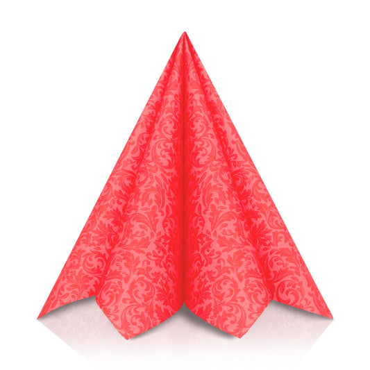 GRUBly® Servietten ROT, Stoffähnlich [50 Stück], Hochwertige rote Servietten, Tischdekoration für Jubiläum, Hochzeit, Geburtstag, Feiern, 40x40cm, AIRLAID QUALITÄT
