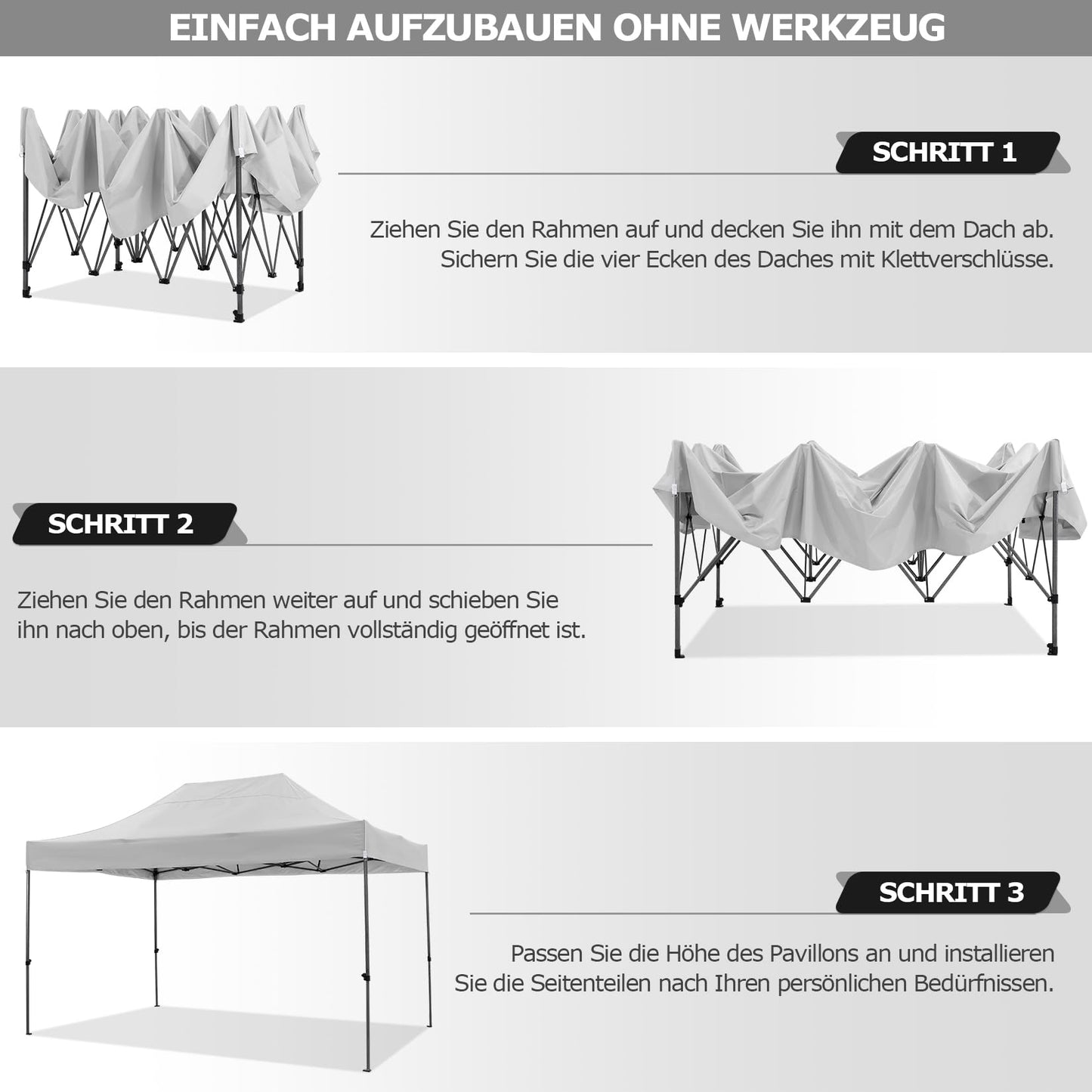 COBIZI 3x4,5 Pavillon Faltpavillon 3x4,5 Wasserdicht Stabil Winterfest 2.0, Gartenpavillon UV Schutz mit 4 Seitenteilen Festival Partyzelt Sonnenschutz Pavillon, Weiß