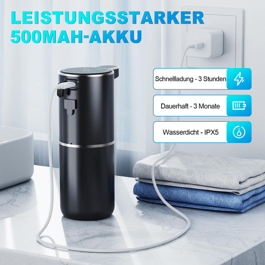 Amyzavls Seifenspender Automatisch,380ml Wandbefestigung Berührungslos Elektrischer Seifenspender mit Sensor,USB Wiederaufladbar Schaumseifenspender für Bad,Küche, Büro Schwarz