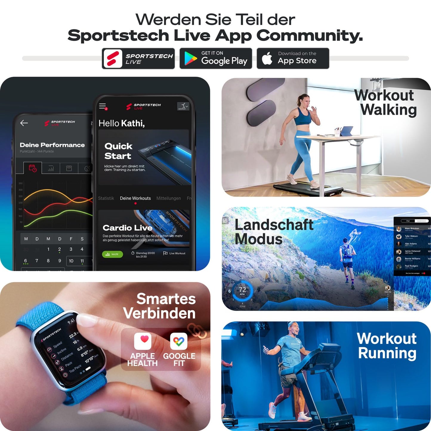 sWalk Walking Pad Laufband mit LED - Deutsche Qualitätsmarke - 1-6 km/h Geschwindigkeit mit interaktivem LCD-Display & App kompatibel - Flexibles Under Desk Schreibtisch Treadmill für Zuhause & Büro