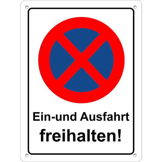 Pubblimania Ein und Ausfahrt freihalten! Aluminium, Metall, 3 mm dick, für den Außenbereich (Ein-und Ausfahrt 30x40)