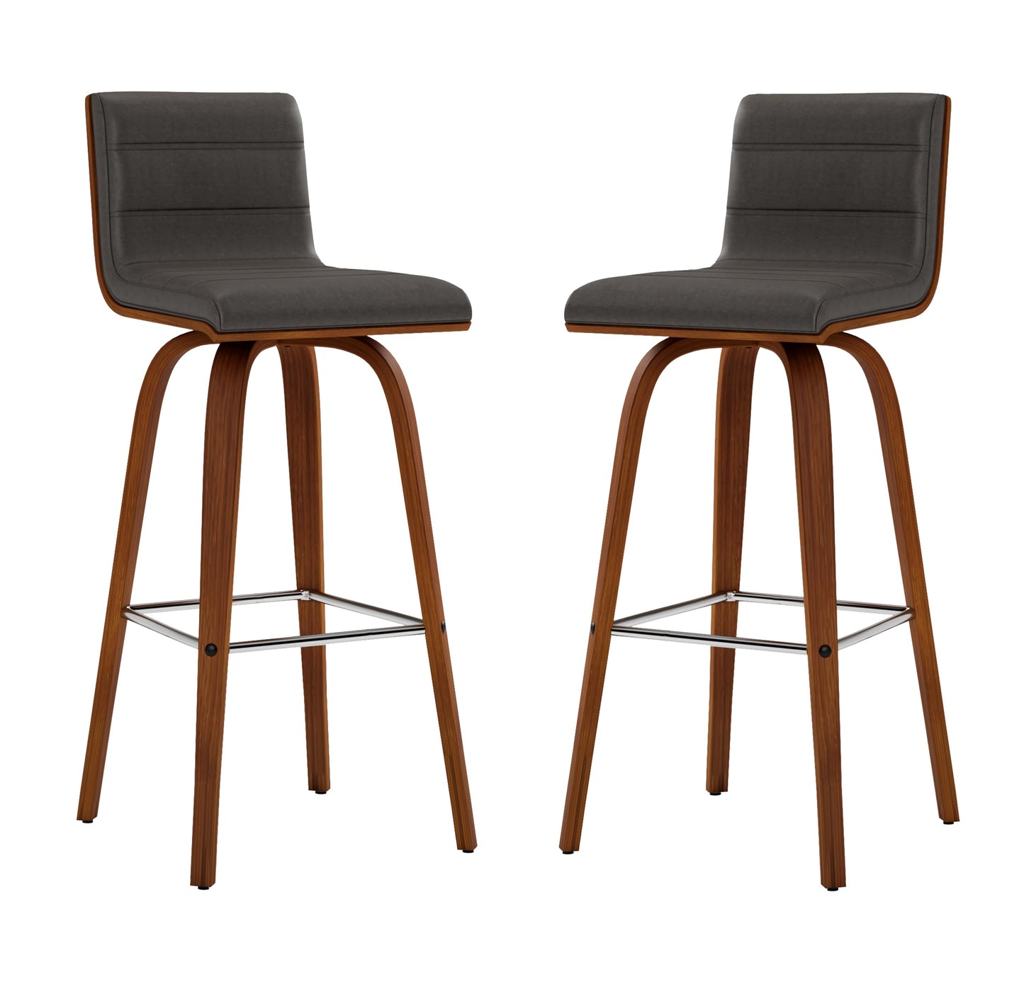 Armen Living lcvibagrwa30 Vienna 76,2 cm Bar Höhe Barhocker in GRAU Kunstleder und Walnuss Holz-Finish