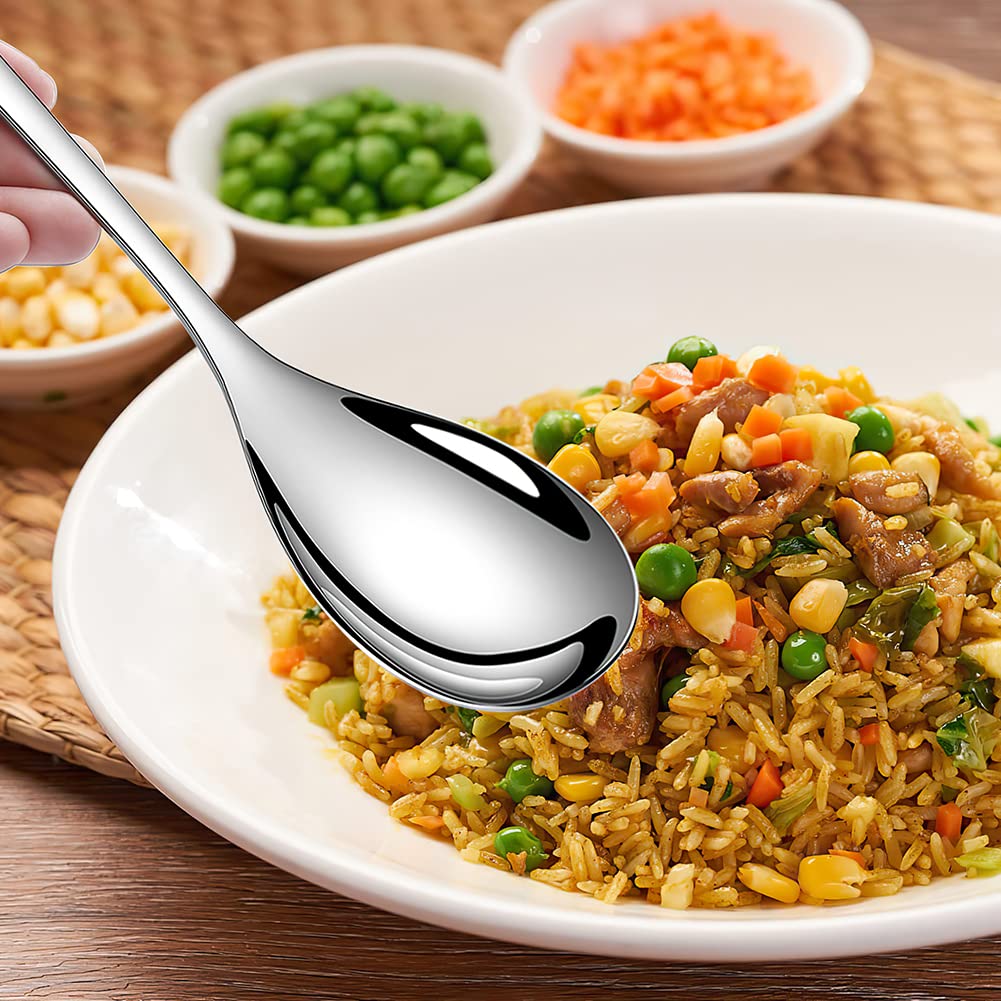 Schlitzlöffel Servierlöffel, 23,6 cm Edelstahl Salat-Servierlöffel, Nützlich Fortschrittlicher Skimmer, Großes Besteck-Set für Buffet, Party, Bankett, Kochen, Küche, 6er-Set