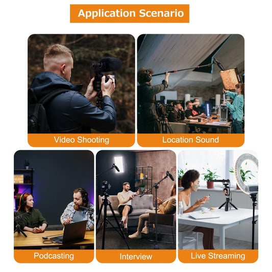COMICA VM40 Shotgun-Mikrofon mit kabellosem Mikrofon für Kamera, Smartphone und PC, Supernierenmikrofon mit APP-Steuerung für Videoaufnahmen, Podcasts und Interviews