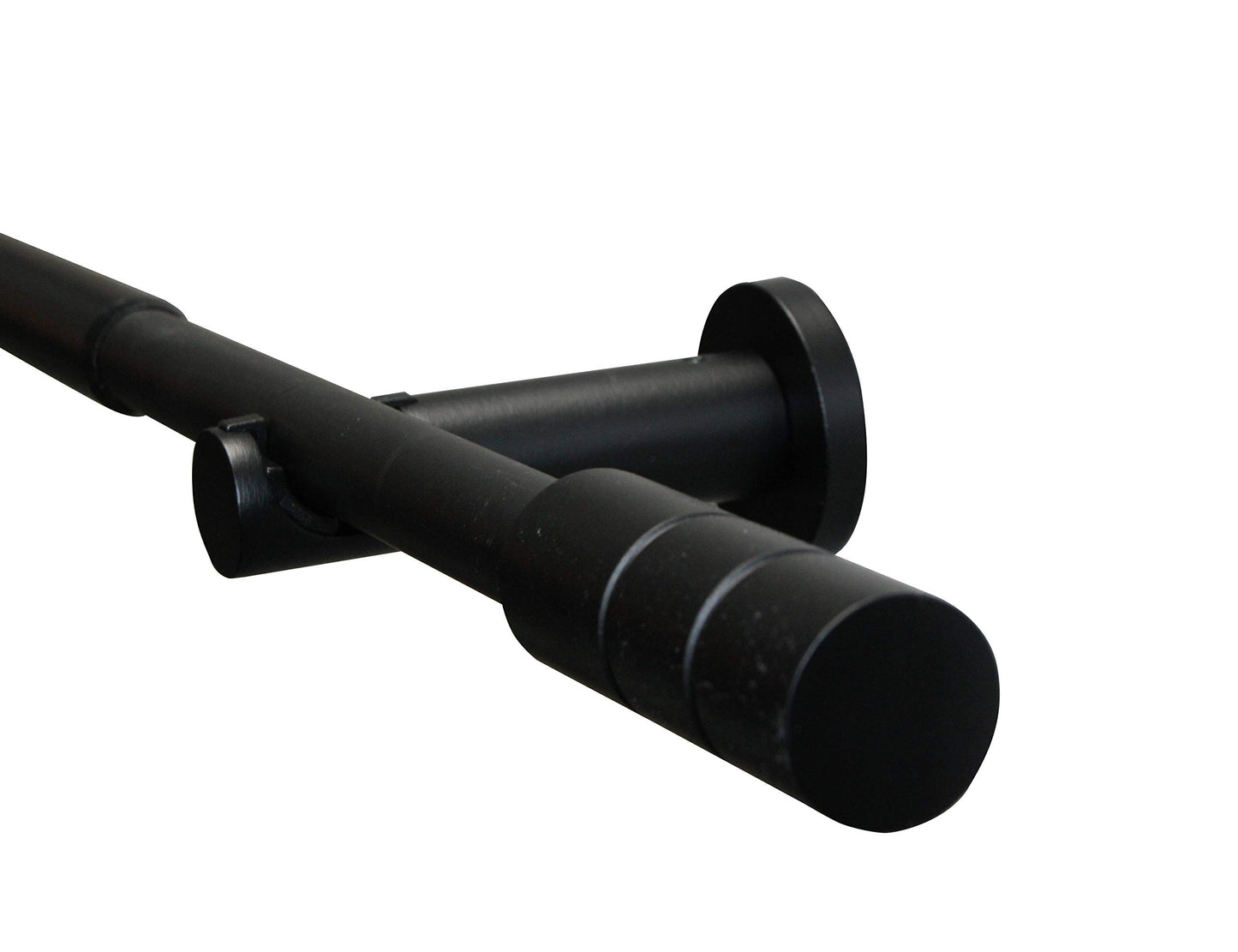 GARDINIA Gardinenstangen-Set Kreta, Komplettstilgarnitur inkl. Befestigungsmaterial, Vorhangstange ausziehbar, 120-210 cm, Metall, Schwarz-Matt