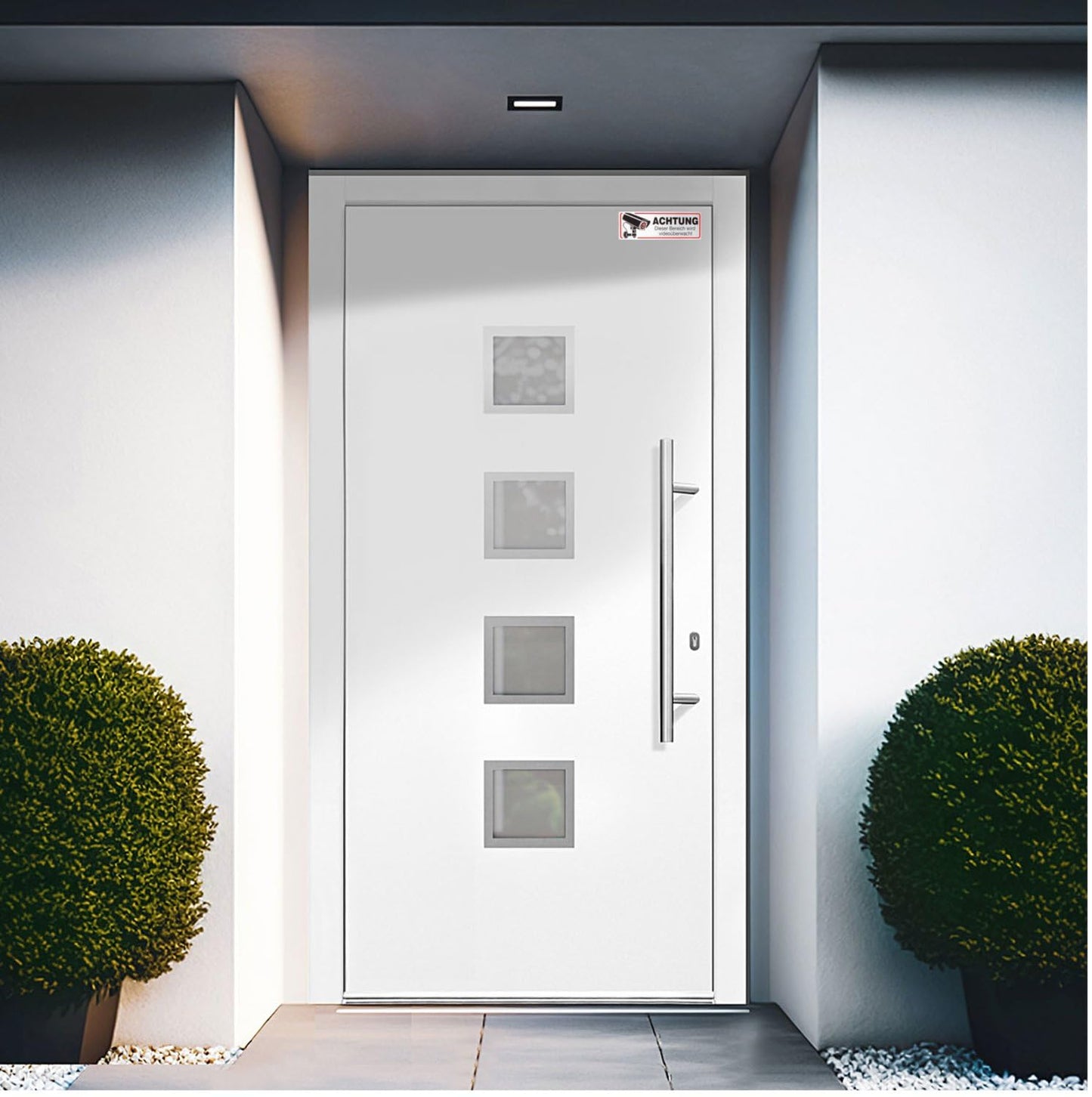 5 x Brandengel® Achtung Dieser Bereich wird videoüberwacht Aufkleber - Schild Edelstahl Optik extra Starke Folie - Sticker (Achtung Dieser Bereich wird videoüberwacht) für den Briefkasten - 5St