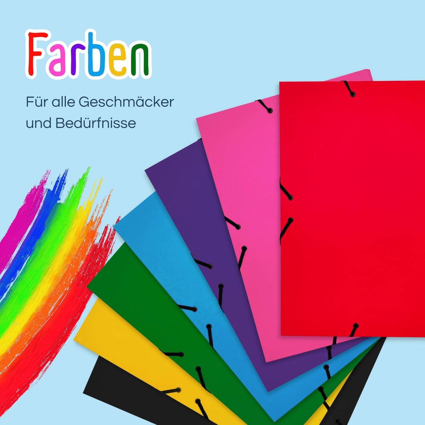Raylu Paper Projektmappe Matt A4 mit 3 cm Rückenbreite, stabile Kartonmappe und Verschluss mit Gummibändern für Schulprojekte oder Büro, Größe 34 x 24 cm (Gelb)
