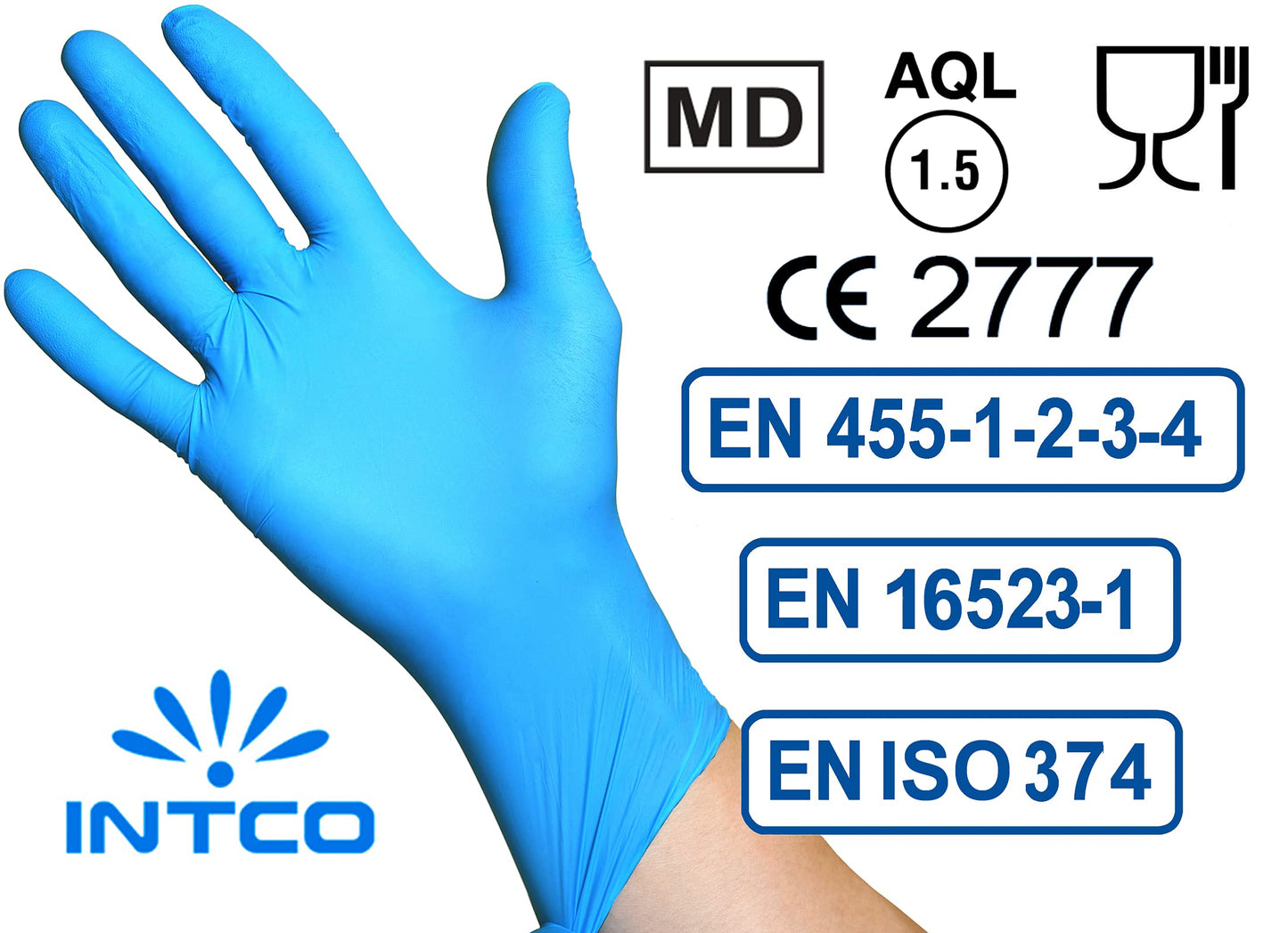 200 Stück Nitril-Handschuhe, puderfrei, latexfrei, hypoallergen, Lebensmittelhandschuhe, Einweghandschuhe (Größe L)