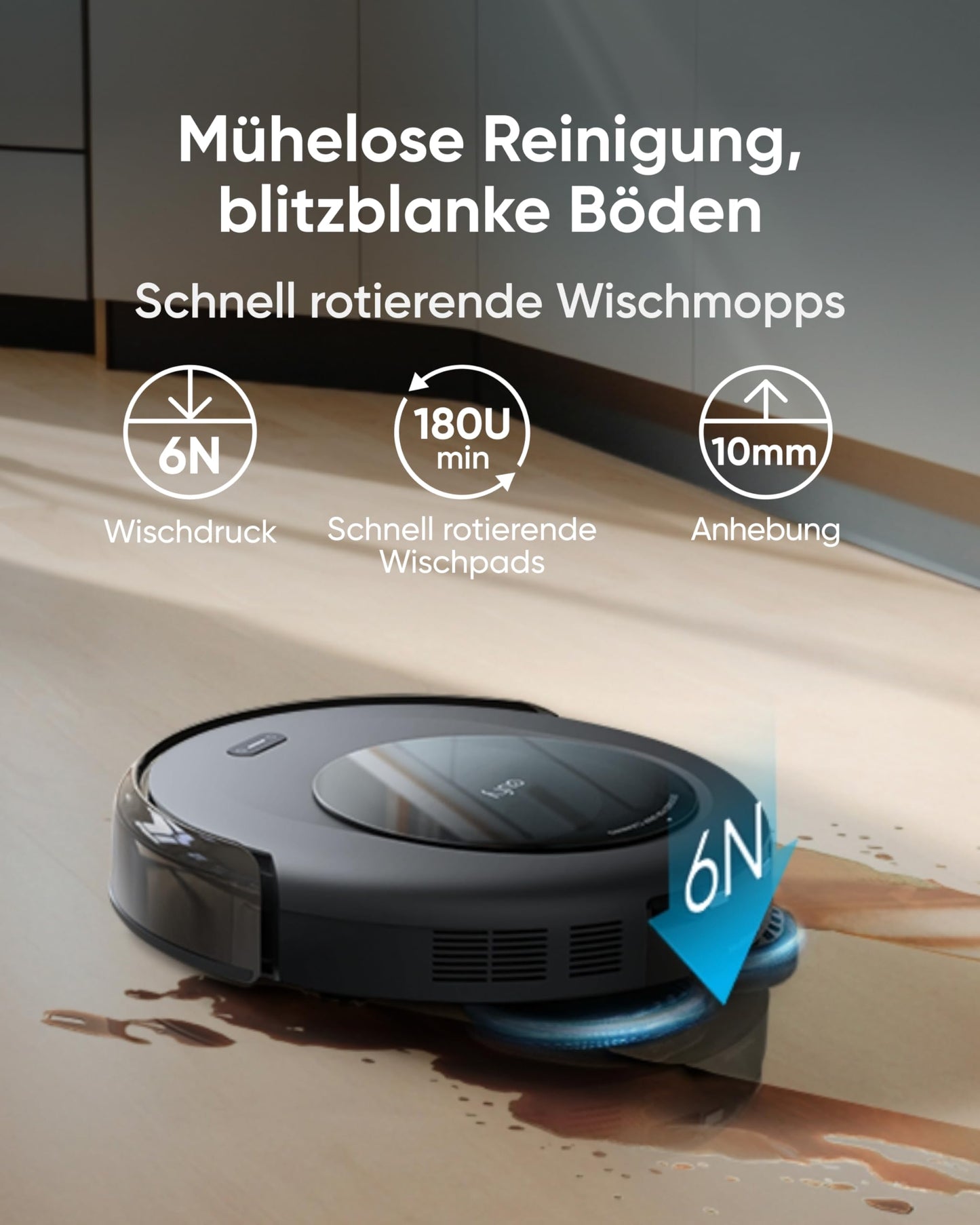 eufy Saugroboter Omni C20 mit All-in-One-Station,Auto-Entleerung, Auto-Wasch- und Trocknungsfunktion, 7.000Pa, 8,5cm Ultraflaches Design, Staubsauger Roboter mit Wischfunktion,Kindersicherung