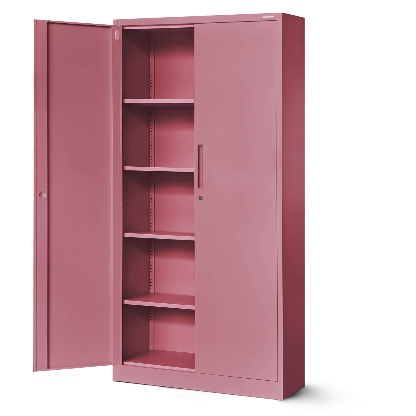 Jan Nowak Aktenschrank C001 Büroschrank Metallschrank Stahlschrank Aufbewahrungsschrank Pulverbeschichtet 4 Verstellbare Fachböden Abschließbar 185 cm x 90 cm x 40 cm (Rosa)