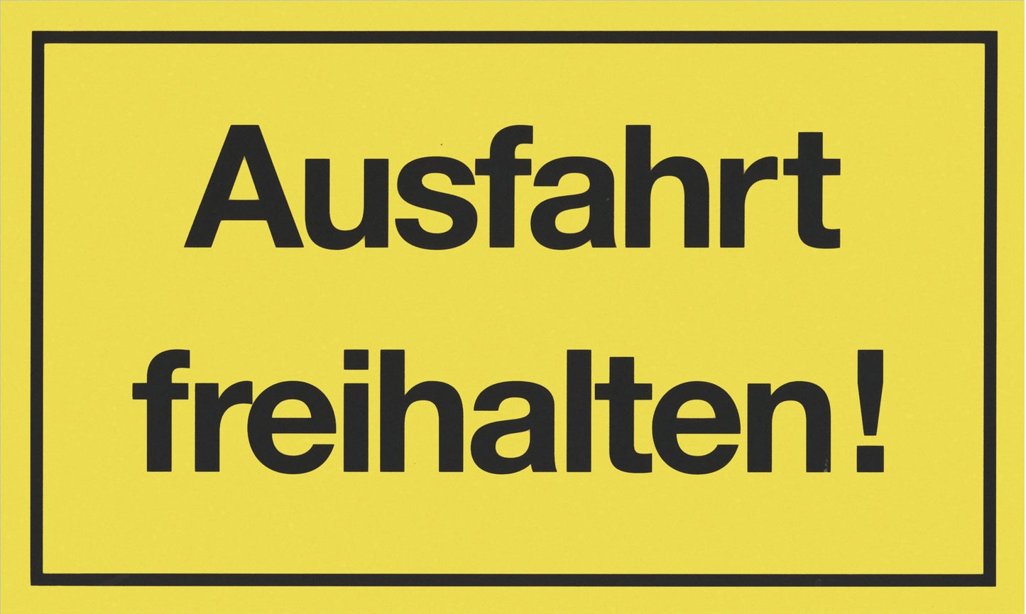 Metafranc Hinweisschild "Ausfahrt freihalten!" - 250 x 150 mm / Beschilderung / Infoschild / Verbotsschild / Halteverbot / Parkverbot / Grundstückskennzeichnung / Gewerbekennzeichnung / 500030