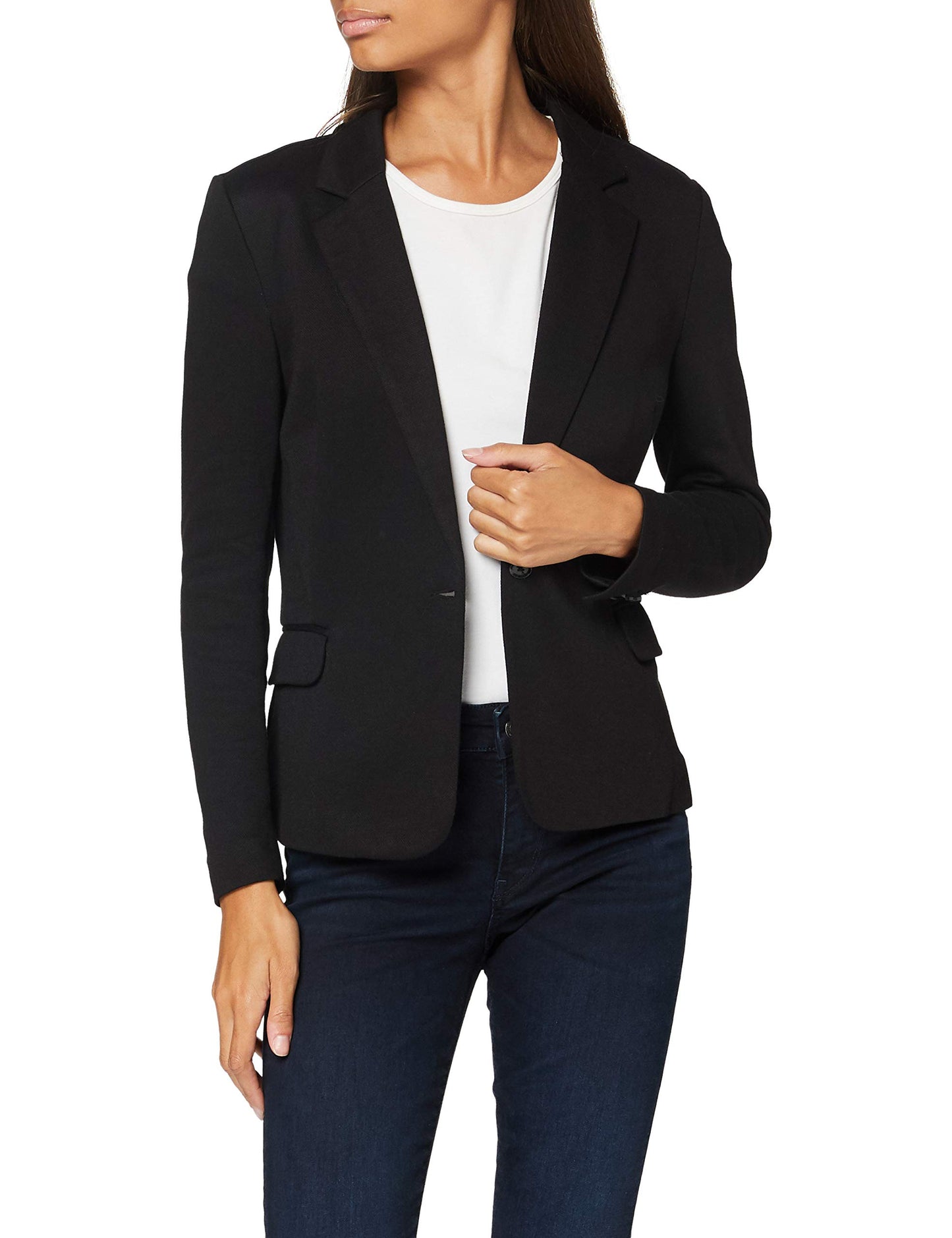 VERO MODA Blazer Eleganter Basic Langarm Cardigan Business Jacke Mantel Shacket VMJULIA, Farben:Schwarz,Größe Damen:36 / S