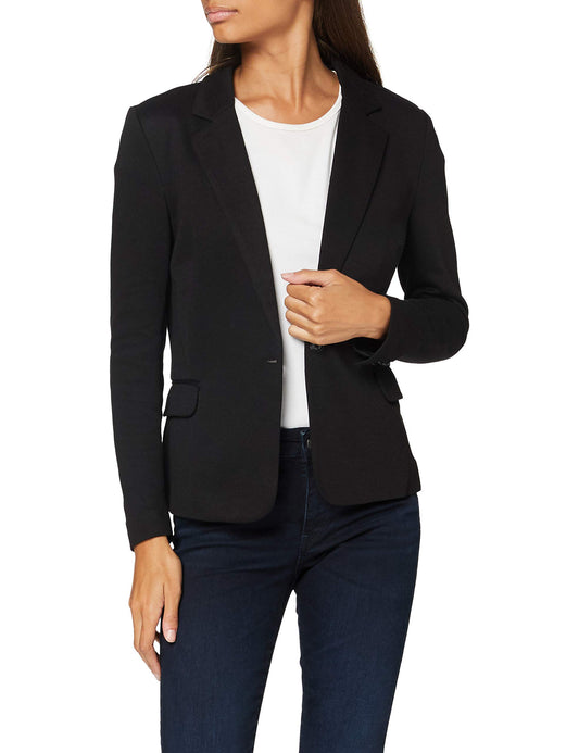 VERO MODA Blazer Eleganter Basic Langarm Cardigan Business Jacke Mantel Shacket VMJULIA, Farben:Schwarz,Größe Damen:36 / S