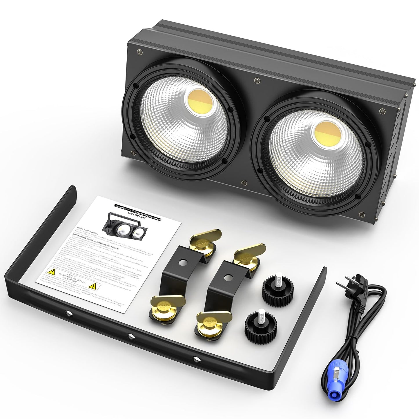ZonQoonz 200W COB LED Par, Theater Scheinwerfer 2 in 1 kalt Warmweiß Lichteffekte mit COB Stroboskop für Kirche, Disco Hochzeit Publikums Beleuchtung Party Halloween Weihnachten