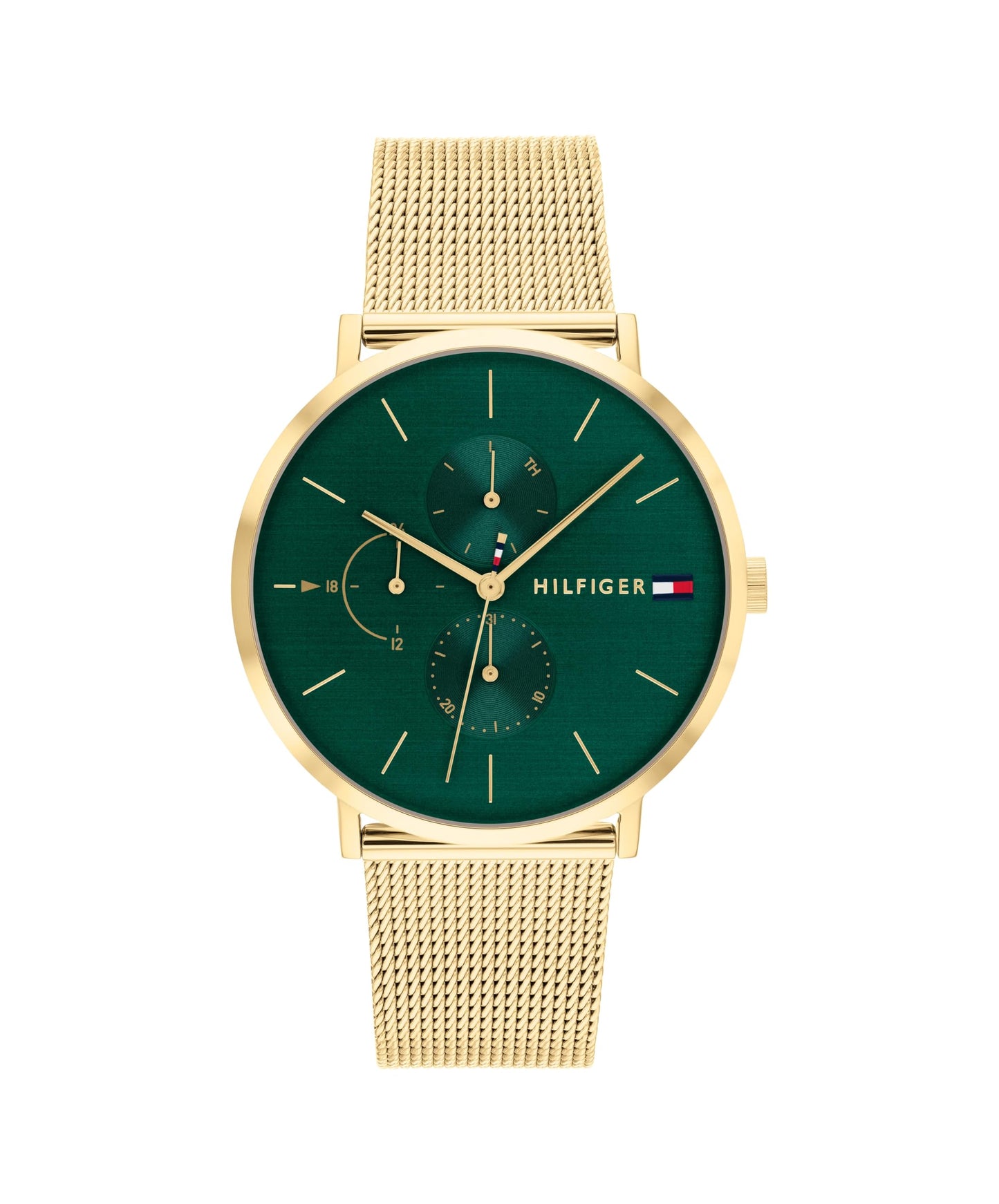 Tommy Hilfiger Damen Multifunktions-Quarz-Uhr - 3 Hilfszifferblätter, Wasserdicht bis 3ATM mit Leder- oder Edelstahlarmband in Glieder- oder Mesh-Design