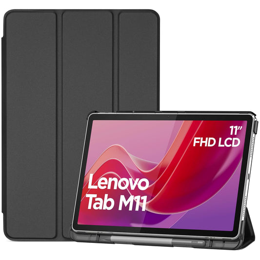 ProCase Hülle für 11" Lenovo Tab M11 2024 mit Stifhalter, Ultra-Dünn & Leicht Smart Case Cover- Schwarz