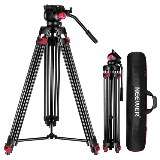 NEEWER 200cm Videostativ, Robustes Kamerastativ aus Aluminiumlegierung mit 360° Fluidkopf, Schnellwechselplatte kompatibel mit Canon Nikon Sony und Anderen DSLR Kamera Camcordern, 8kg Belastbarkeit