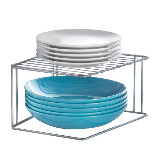 Metaltex 364001000 Boxe Eckschrankeinsatz 1-Etg. 25x25x15cm Polytherm, silbermetallic, Silber