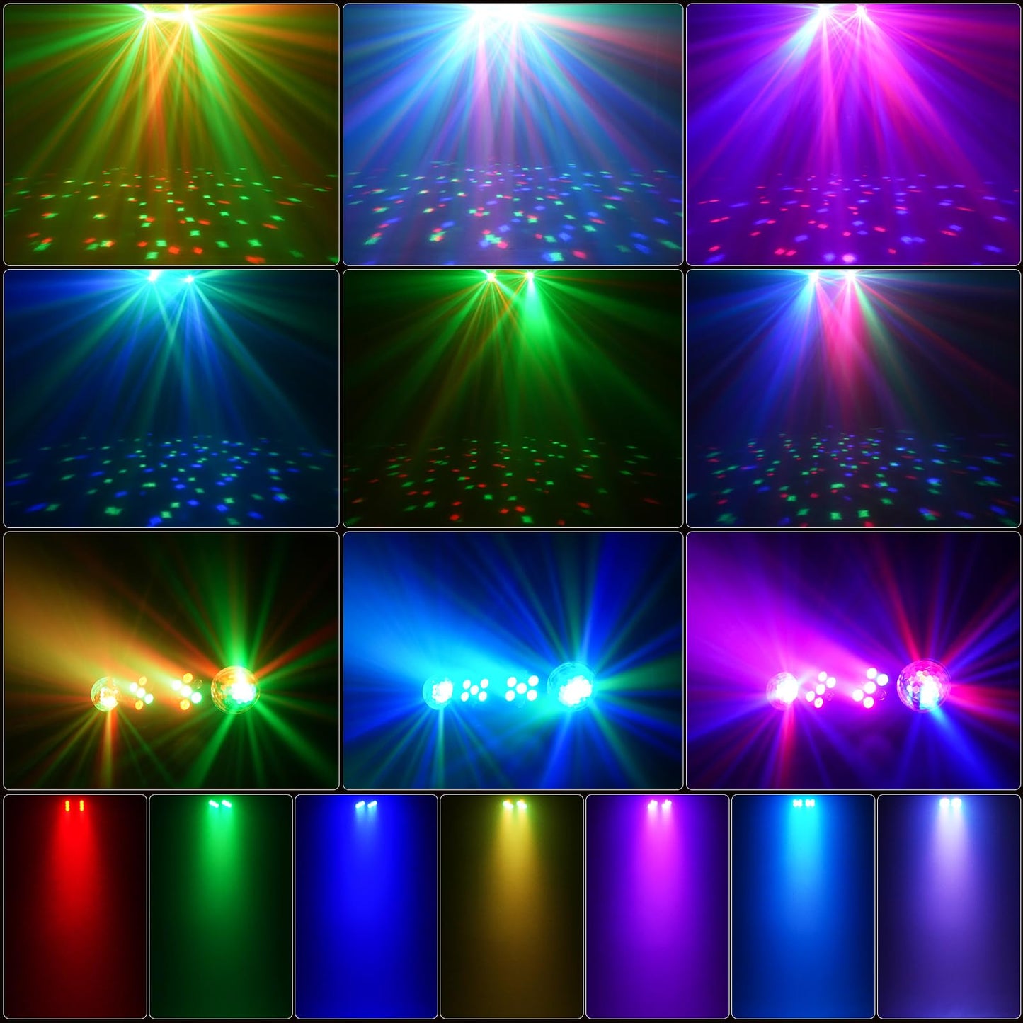 Rtktoup 4-in-1 Discolicht Partylicht mit Ständer, Discokugeln, PAR-Lichtern und Fernbedienung,Bühnenbeleuchtungssystem mit Ton aktiviert, für Bar, Gig, Move, Hochzeit, Halloween, Weihnachten