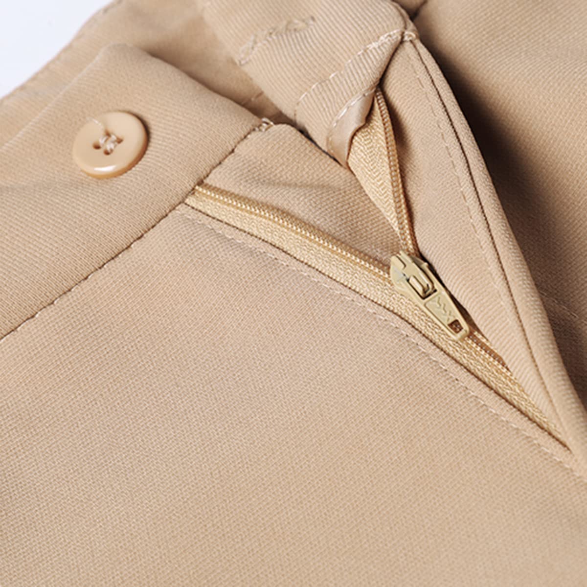 YYNUDA Hosenanzug Damen Business Outfit Slim Fit Blazer Elegant mit Anzughose/Rock für Frühling Sommer,Beige+Hosen,XL