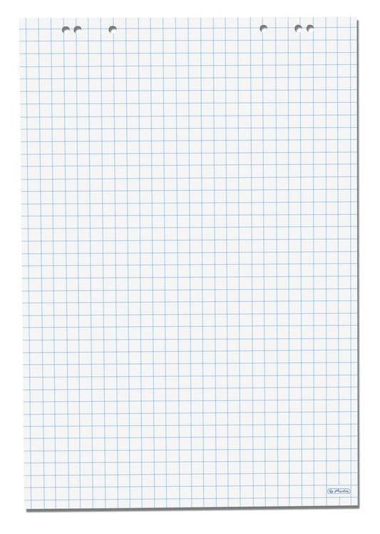 Herlitz 10834141 Flipchartblock, 68x99cm (kariert/gelocht), 5 Blöcke (20 Blatt je Block)