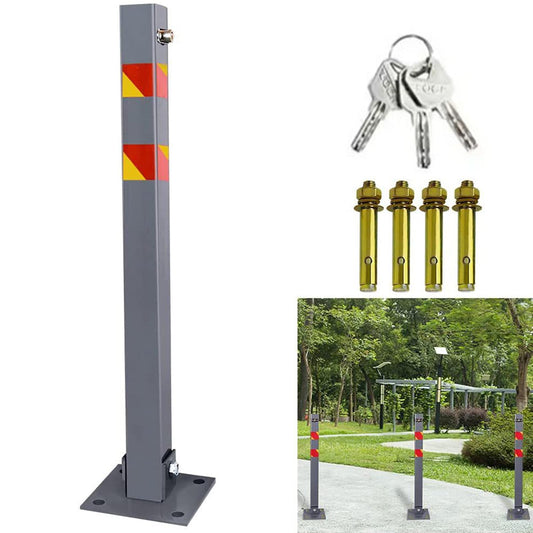 A,1pcs, Parkpfosten Absperrpfosten Mit Schlüssel Klappbar Parkplatzsperre Parkplatzsperren Hohe Sichtbarkeit Robust Standfuß Sperrpfosten Set Abnehmbarer Sicherheitspfosten