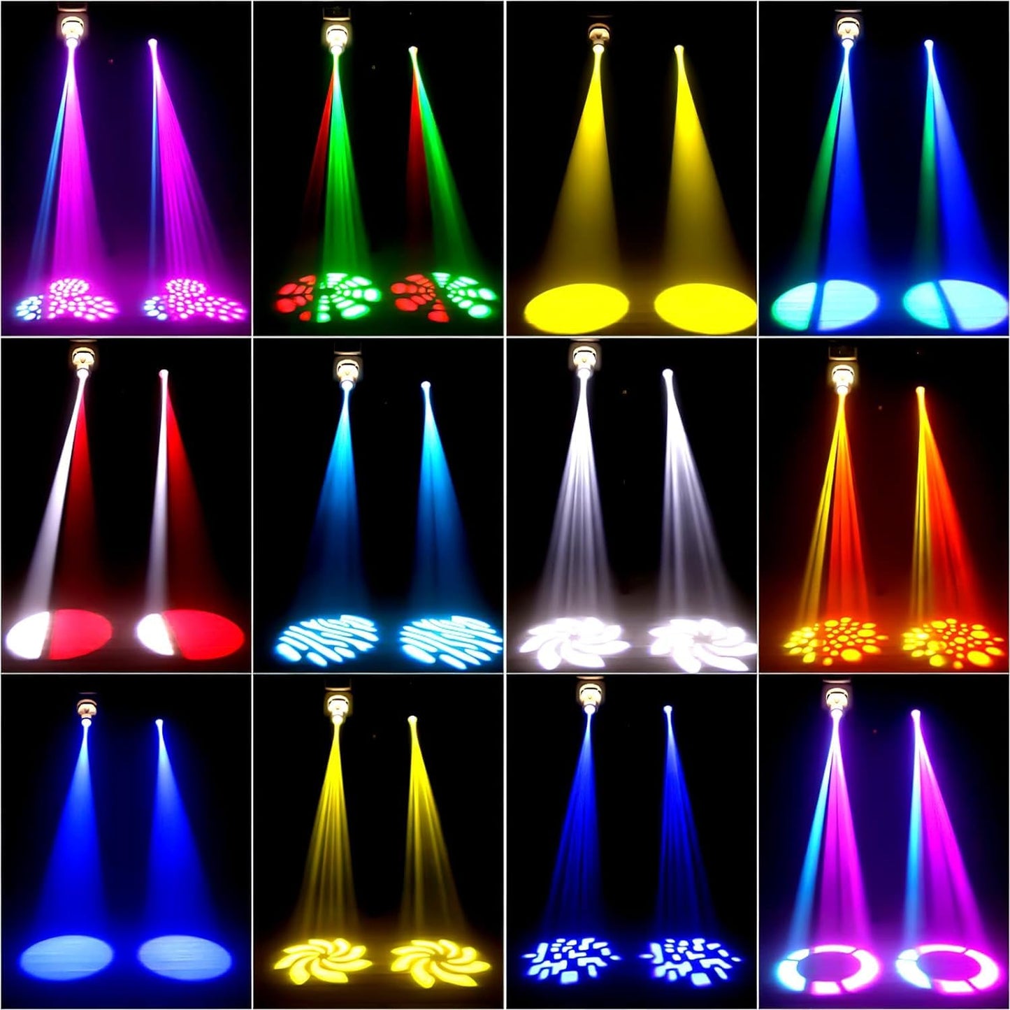 BETOPPER Moving Head Led Partylicht 35W Bühnenlicht mit 7 Gobos und 7 Farben Discolicht Beam DMX 9/11Ch für DJ Bar Club Bühne Halloween Weihnachten Party（2PCS）