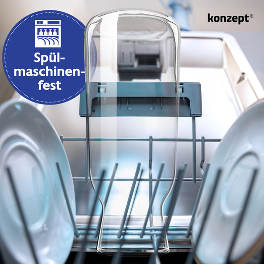 KONZEPT Wasserkaraffe ohne Deckel, Glaskaraffe 1 liter, Karaffe ideal für Wasser, Saft, Wein, Limonade, Coctails und Milch
