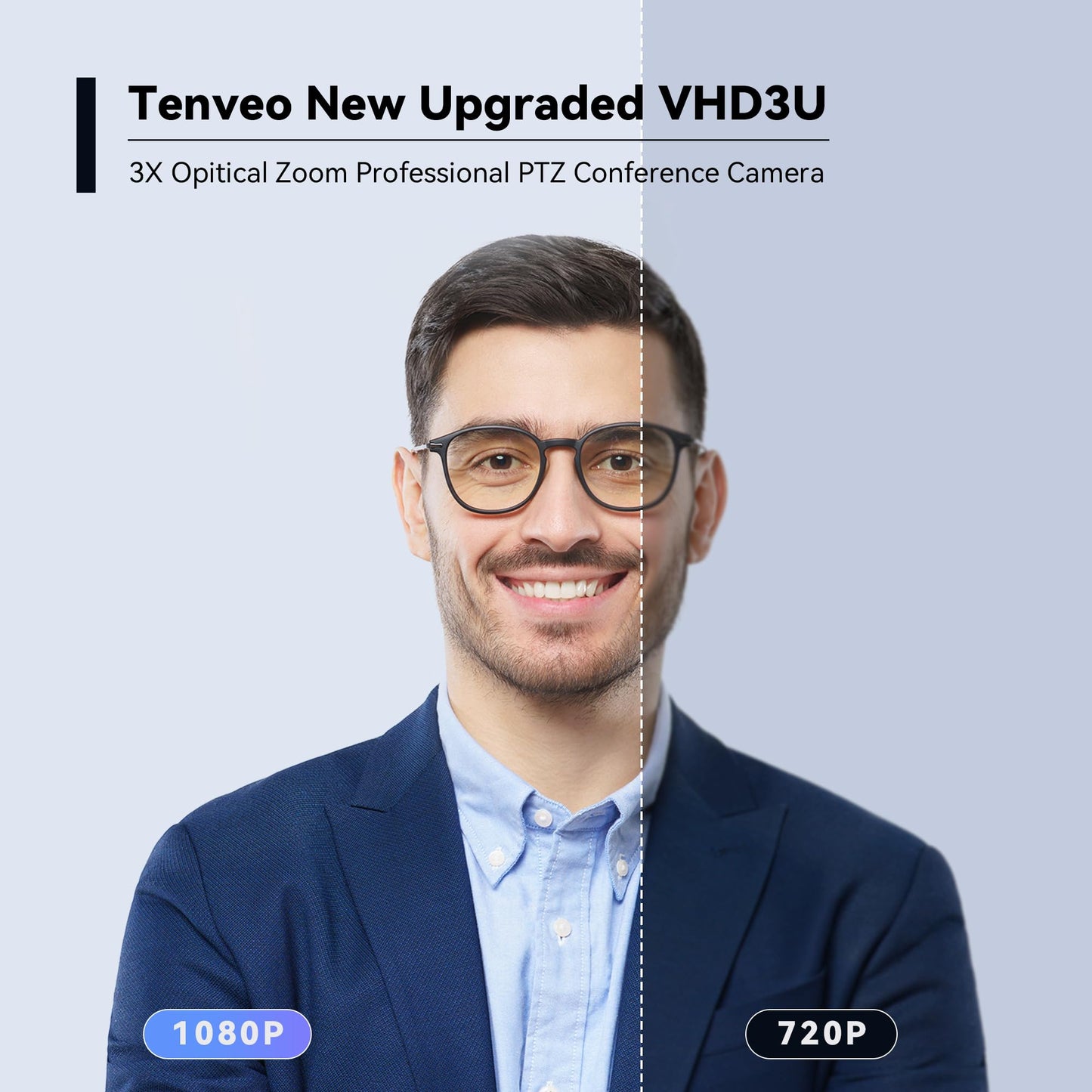 Tenveo PTZ Kamera HDMI/USB3.0 Konferenzkamera 3X optischer Zoom Konferenzraumkamera 1080p 60fps 114° Weitwinkel für Konferenzräume zusammen mit Skype Zoom Equipment (VHD3UPro)