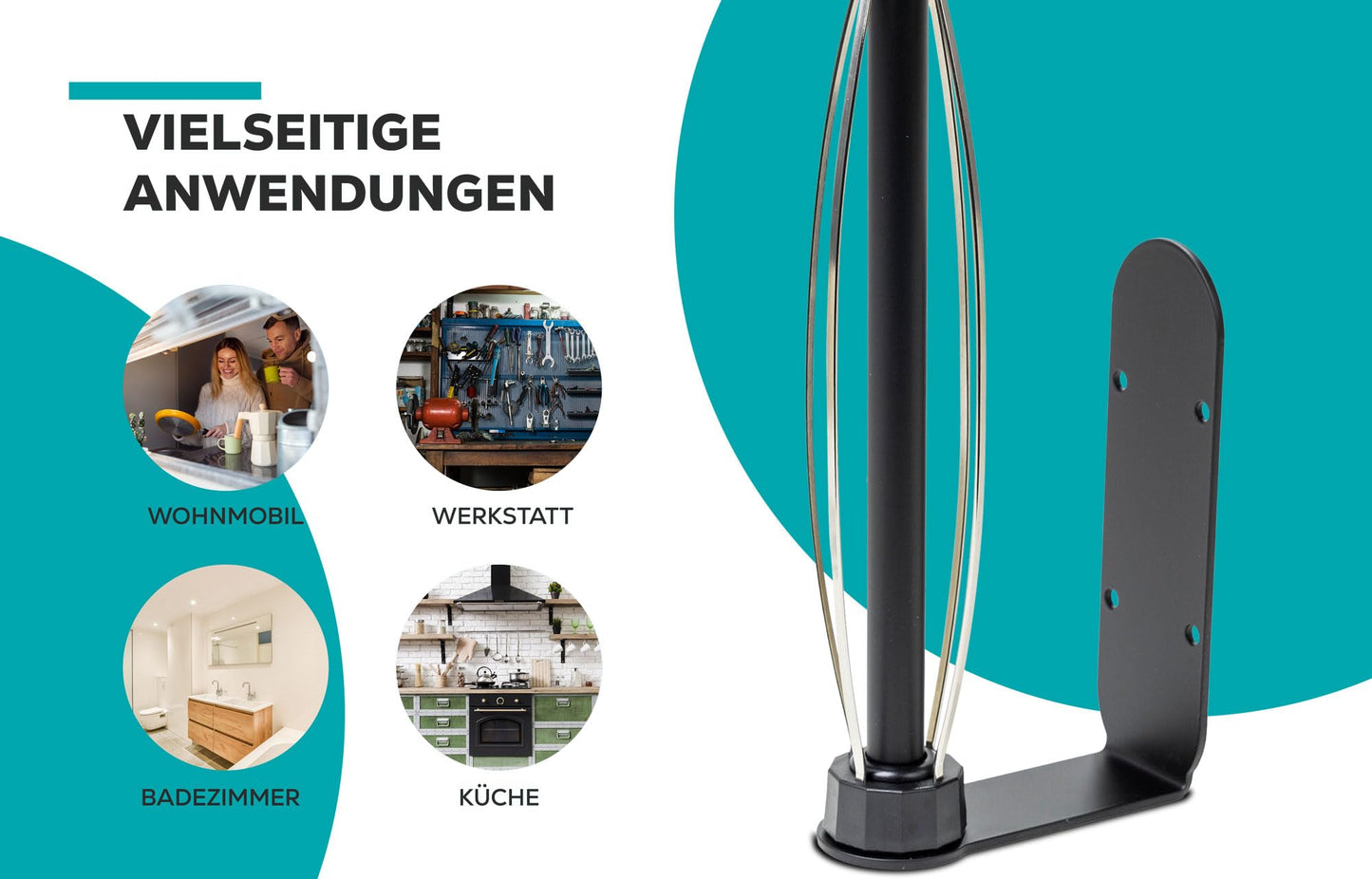 vetene® Premium Küchenrollenhalter ohne Bohren (Zum Einhändig Abreißen) – Edelstahl Silber mit Abroll-Stop – Zewa Rollenhalter – Küchenpapierhalter