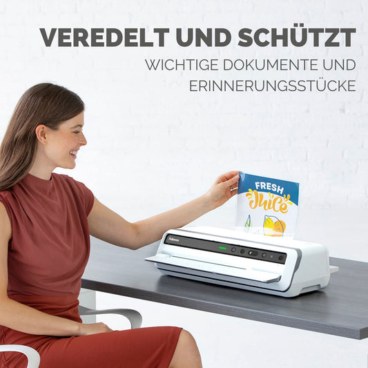 Fellowes Laminierfolien A4 ImageLast, 160 Mikron (2 x 80 Mikron), 100 Stück, transparent mit Ausrichtungshilfe. Ideal für Fotos und Informationshinweise mit optimalem Kontrast