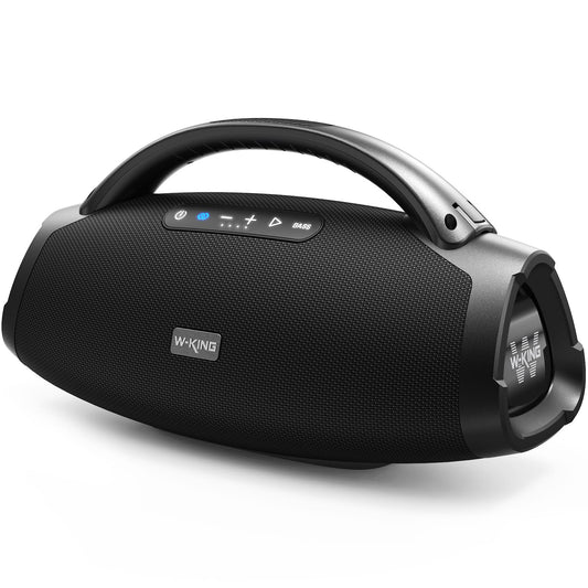 W-KING 300W Peak Bluetooth Lautsprecher Box Groß, Monströse Bässe/EQ APP/IPX7 Wasserdich/Schnellladung/19cm Subwoofer/5 Treibern/GTR IN/USB/TF/AUX, 3-Wege HiFi Boxen Musikbox Bluetooth Party Boombox