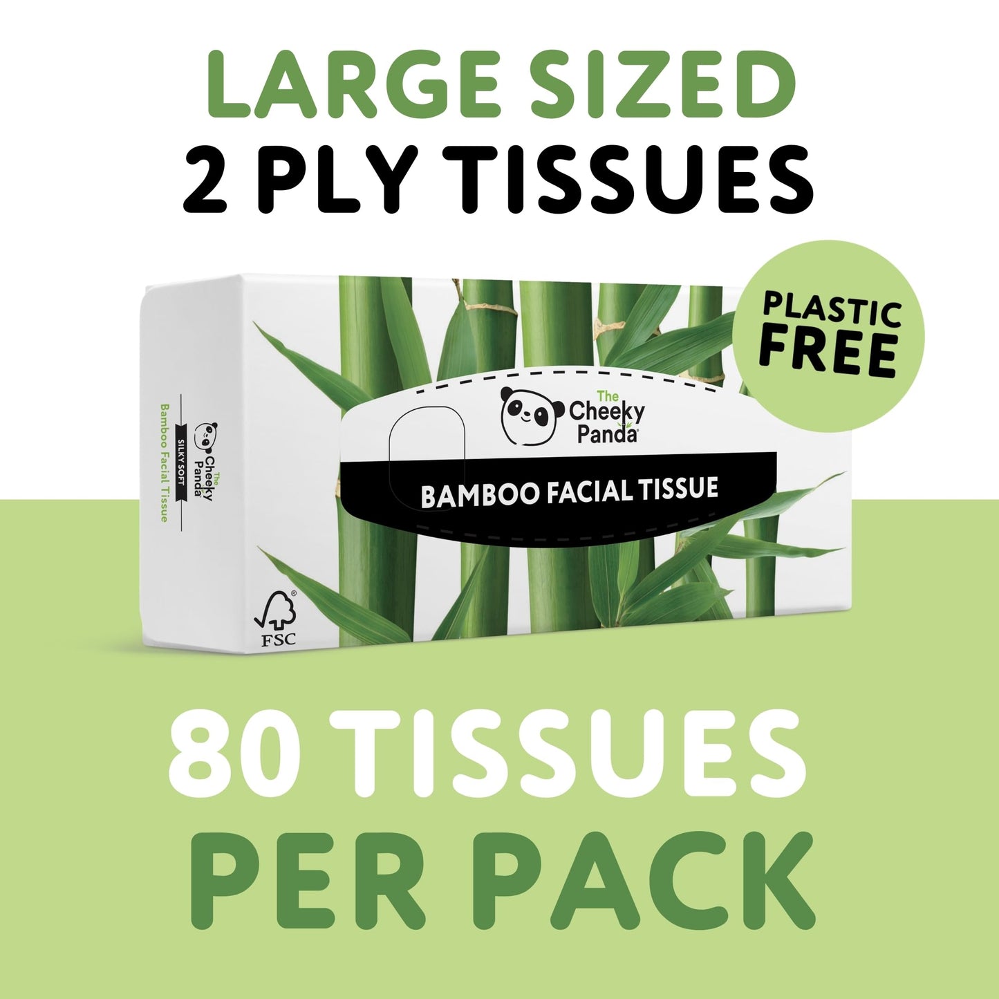 The Cheeky Panda Kosmetiktücher Box (960 Kosmetiktücher) – 12 x Tücherbox Großpackung 3-lagig Taschentücher aus nachhaltigem Bambus hergestellt