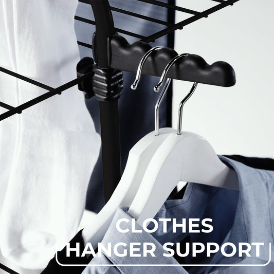 Vileda Mixer 3 Ultimate Wäscheständer (Black Edition), Turmwäscheständer, 30 m Trockenfläche, flexibel, leichtes Bewegen und Transportieren, schwenkbare Räder, extra Platz für Kleinteile, Eco-Pack