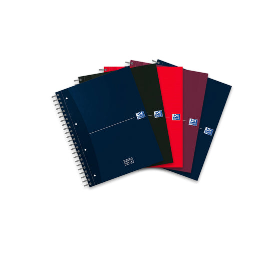 Oxford Collegeblock A4, liniert, 240 Seiten, European Book, 3 Register, 4 Farben, 5 Stück
