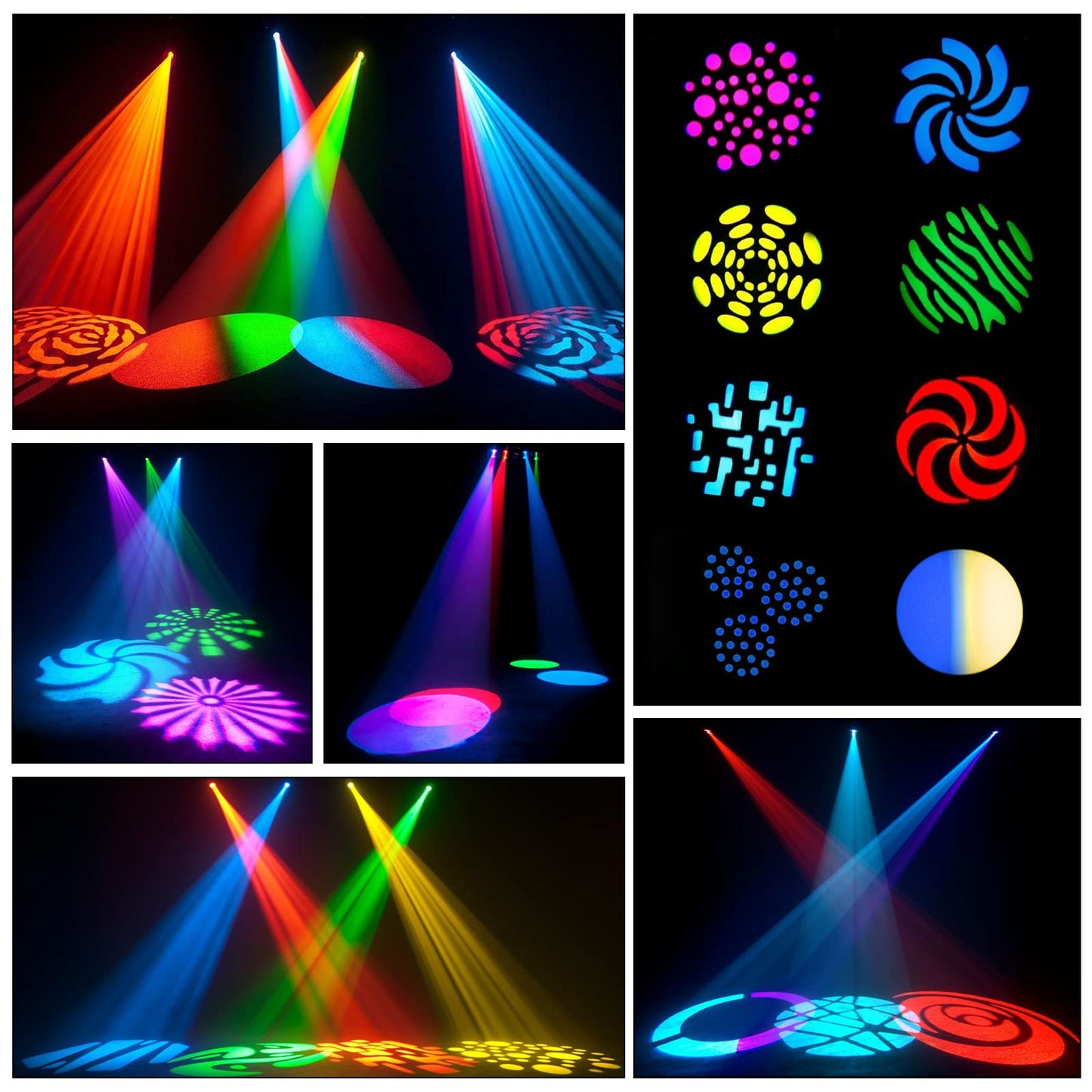 HOLDLAMP Moving Head LED Bühnenlicht Beam dmx512 Partylichter Wash Spot Licht Lampe 8 Muster Lichteffekt für Bar Party Halloween Weihnachten Hochzeit Disco Kinder - 2 PCS