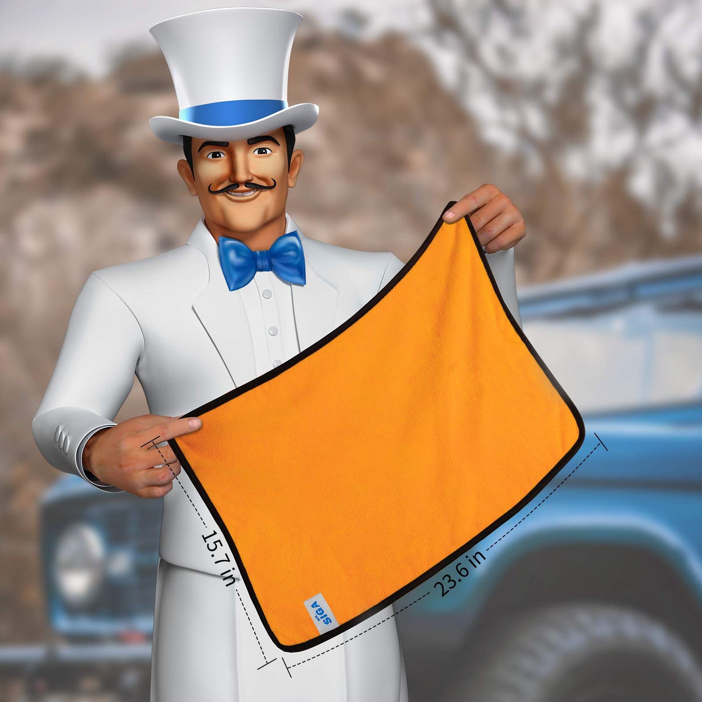 MR.SIGA Professionelle Premium-Mikrofaser-Handtücher für Haushaltsreinigung und Autowäsche, doppelseitige Auto-Detailing-Handtücher, Gold, 40 x 60 cm, 6 Stück