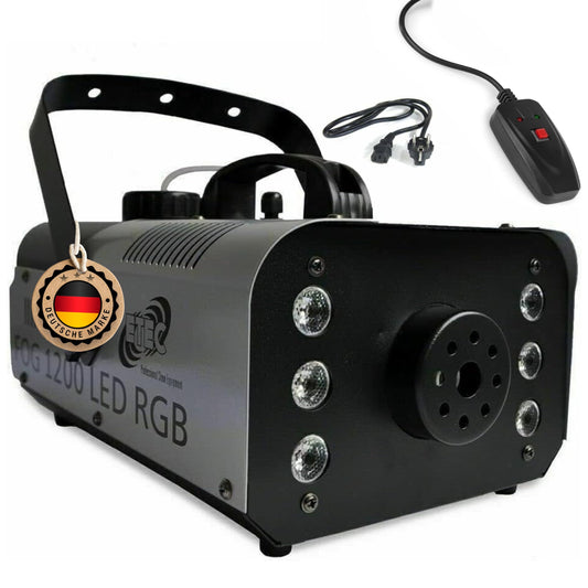ETEC Professional FOG 1200 LED Nebelmaschine 6x3 Watt LED RGB 3in1 Fernbedienung Fogger Party Disco DJ Club Event Bühne Rauch Lichteffekt