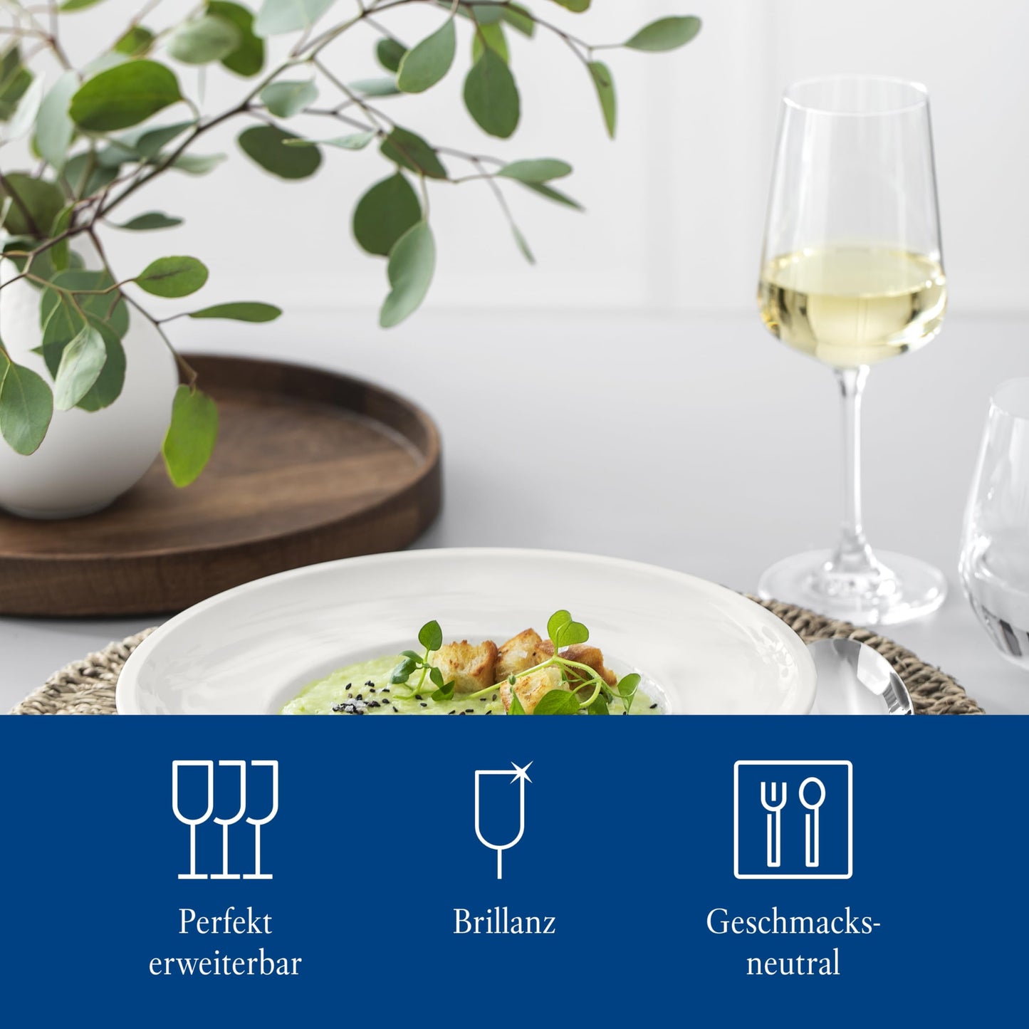 Villeroy & Boch – Ovid Weißweinglas-Set 4 teilig 380 ml, Spülmaschinenfest, Gläser, Weißweingläser, Weinglas Set, Weingläser Weißwein, Schöne Weingläser, Weinglas Kristall, Kristallglas