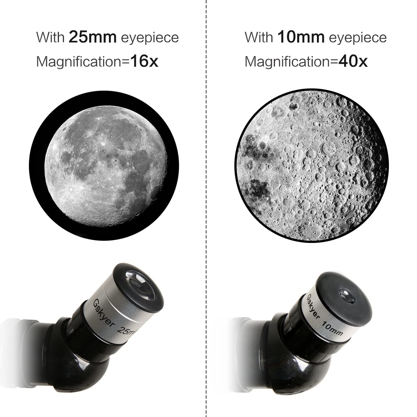 Gskyer Teleskop, 70 mm Öffnung 400 AZ-Mount Astronomisches Refraktions für Kinder und Anfänger- Reiseteleskop Erwachsene, D-70400