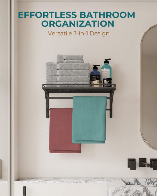 OROPY Topf-Rack, 3-Schicht Eisen Küchenregal Wandmontage, Pfannenhalter mit 12 Haken, 60 * 29.5 * 24.5cm, Küchenutensilienhalter, Küche Wandregal für Töpfe und Pfannen