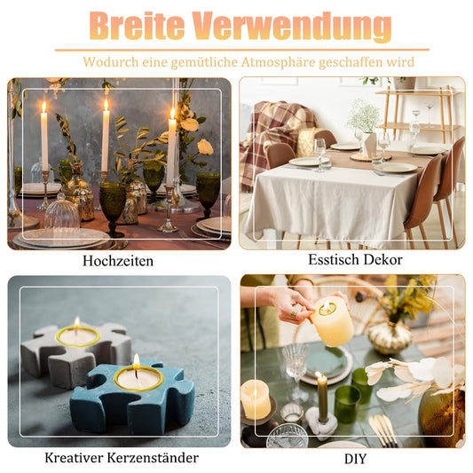 Kerzenhalter für Stabkerzen 30 Stück, Schwarz Klein DIY Kerzeneinsätze Deko Mini Kerzenständer für Baumkerzen, Geburtstagskerzen, Tafelkerzen, Teelichter