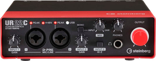 Steinberg UR22C USB 3.0 Audio-Interface, inklusive Cubase AI, Cubasis LE und Steinberg Plus Software-Paket RED