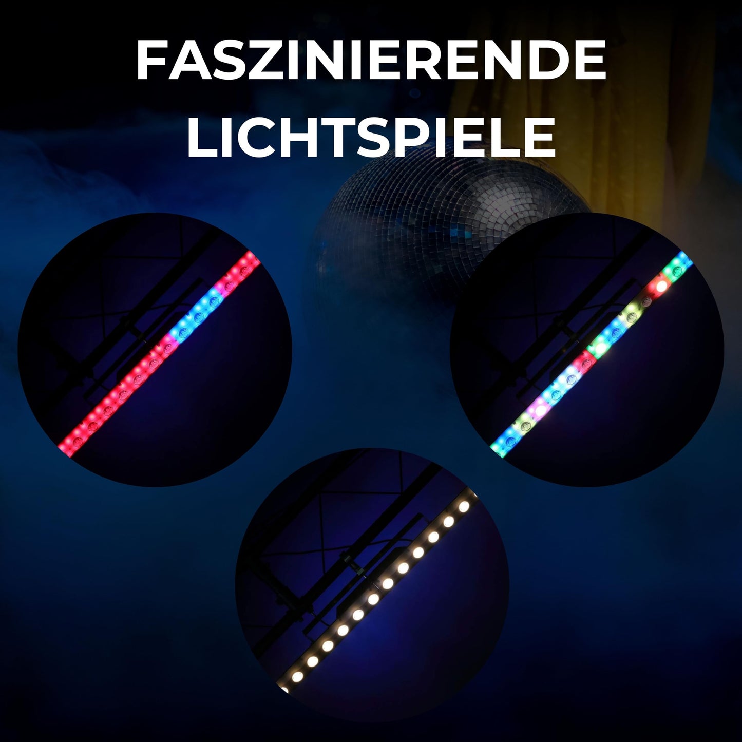 ETEC Professional LED Hybrid Bar FX-14 – Blinder, Ambient Light, Pixel Sunstrip Effekt DMX – Bühnenbeleuchtung, Party, Disco, Show, DJ